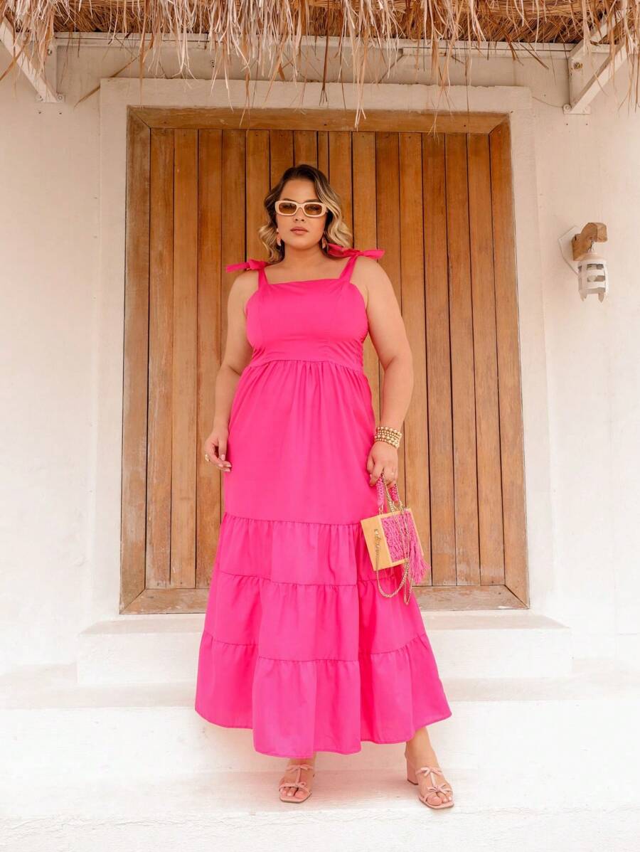 Vestido Longo Plus Size Versátil Casual com Alça Multiuso