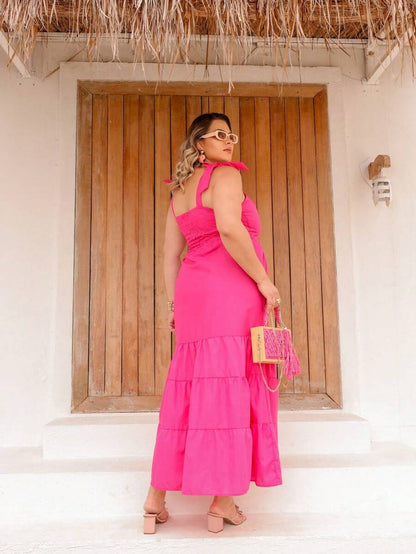 Vestido Longo Plus Size Versátil Casual com Alça Multiuso
