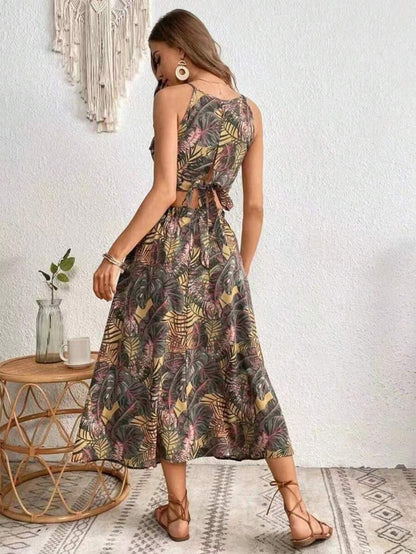 Conjunto Feminina Estampa Tropical Top e  Saia, Estampado