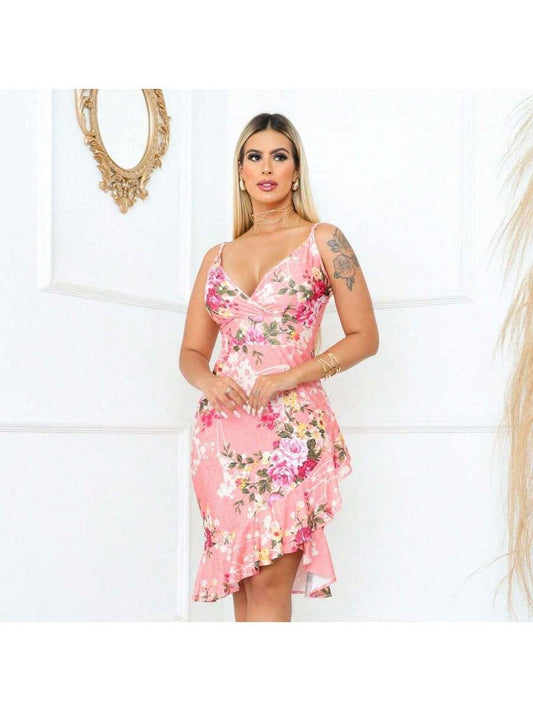 Vestido Curto Floral com Bojo