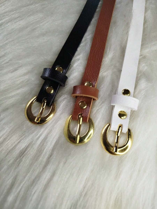 Kit com 3 Cintos Femininos Largos em Couro PU