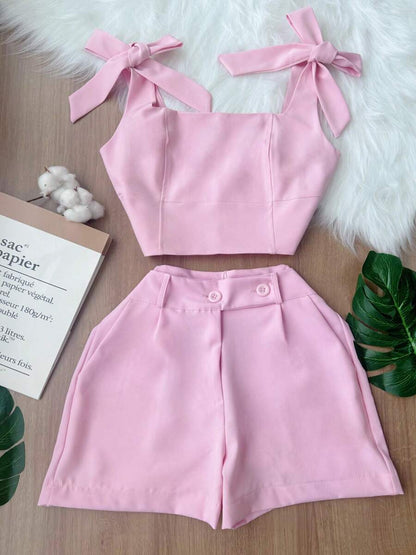 Conjunto Feminino 2 Peças – Blusa Regata e Short Casual Premium