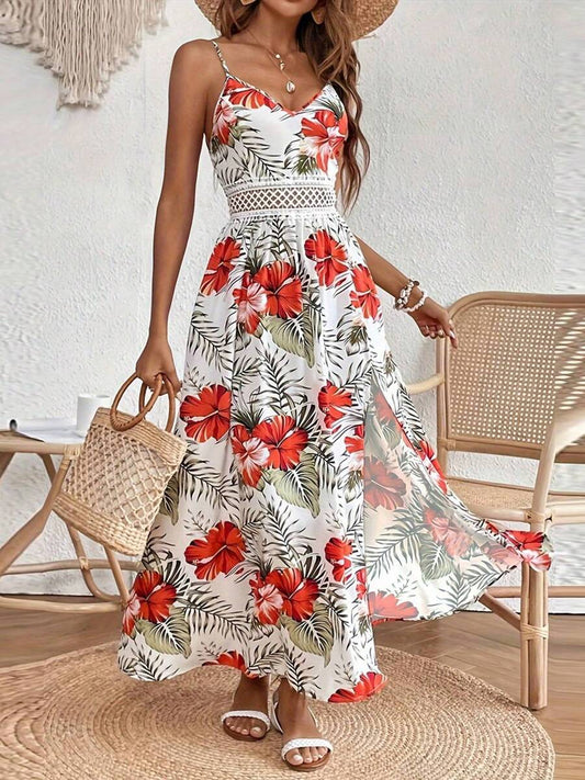 Vestido Estampado Feminino com Decote em V