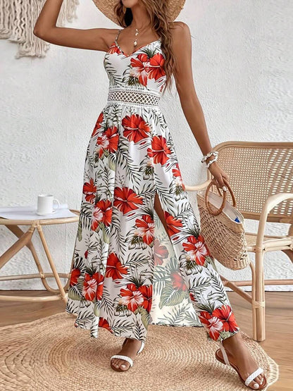Vestido Estampado Feminino com Decote em V
