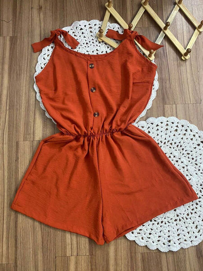 Macaquinho Plus Size Feminino Short Leve com Alças