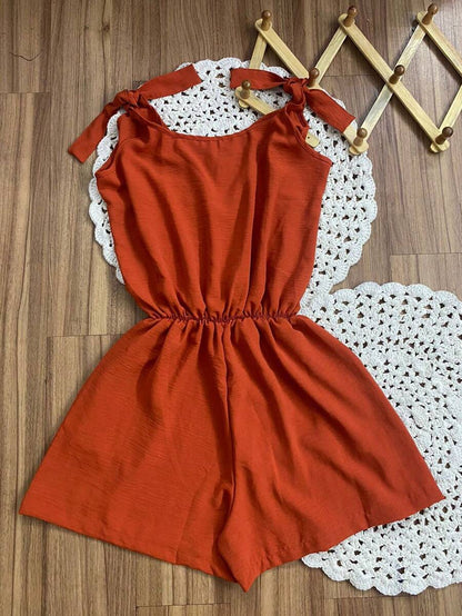 Macaquinho Plus Size Feminino Short Leve com Alças