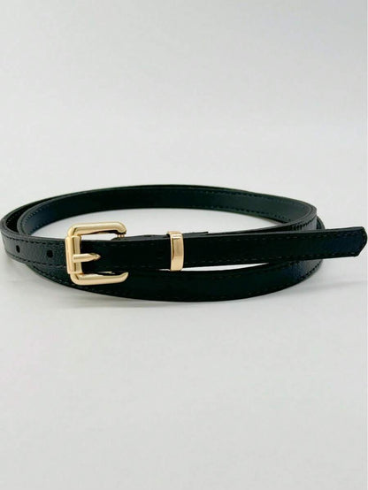 Cinto Feminino de Couro Legítimo com Fivela Quadrada