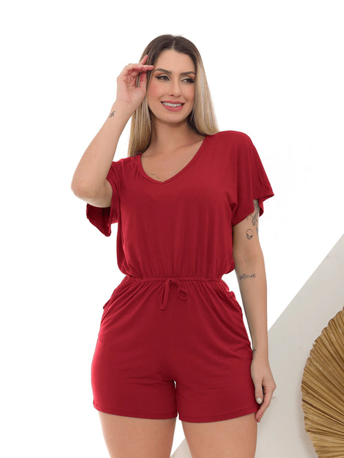 Macaquinho Feminino Curto com Bolso