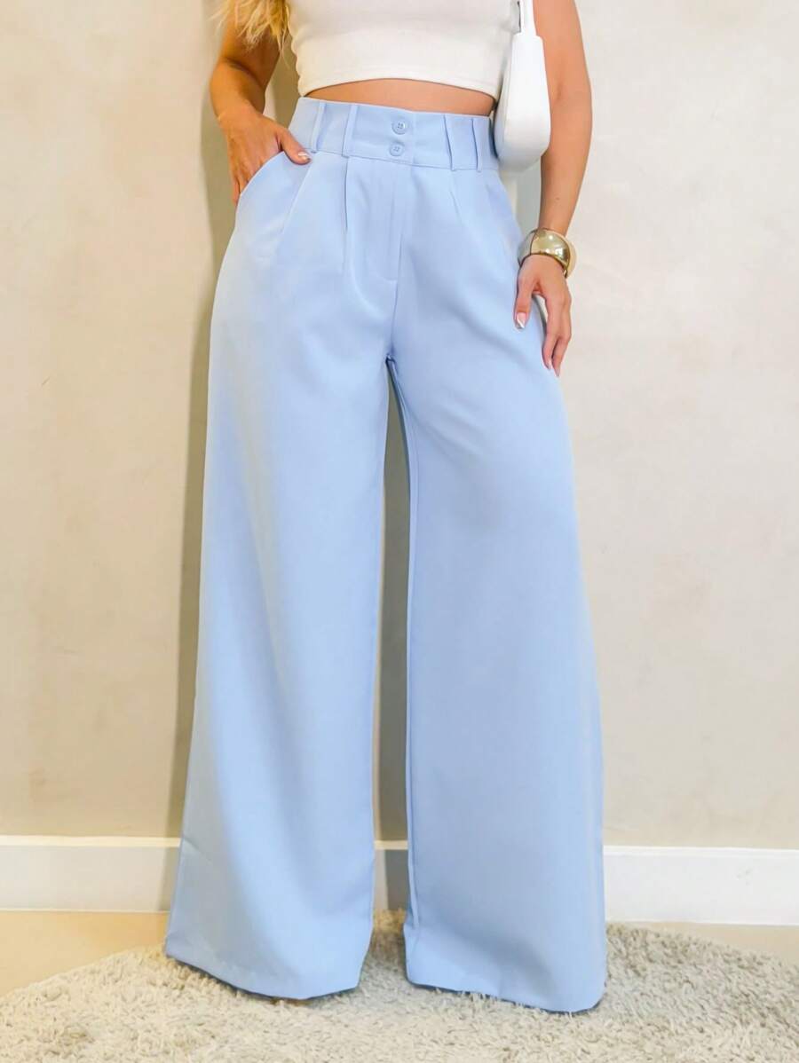 Calça Pantalona Feminina Alfaiataria Social
