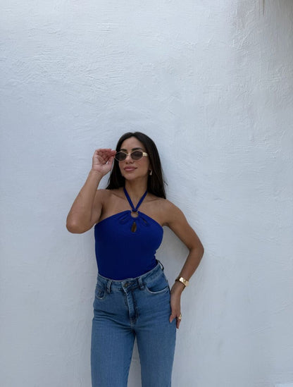 Body Frente Única Feminino com Detalhe Vazado e Nó