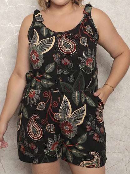 Macaquinho Plus Size Feminino Short Leve com Alças