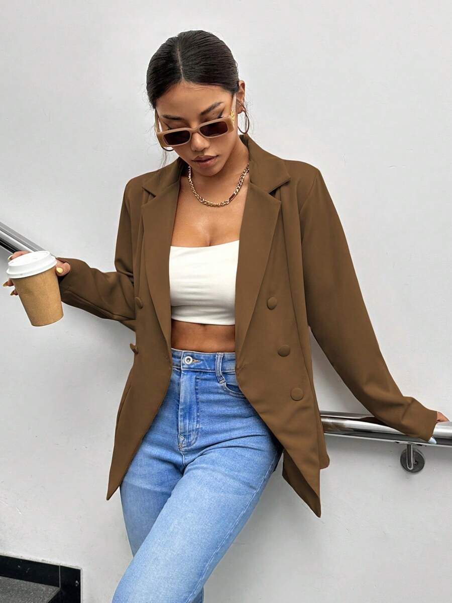 Blazer Feminino Elegante de Alfaiataria em Tecido Premium