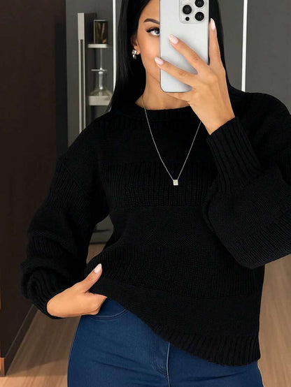 Blusa de Tricô Feminina Detalhes em Listras