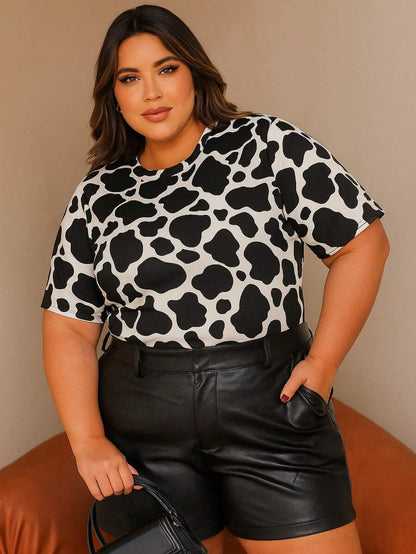 T-Shirt Plus Size Feminina Estampada