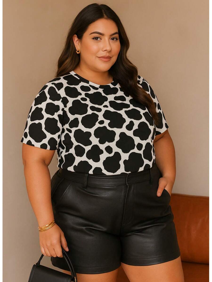 T-Shirt Plus Size Feminina Estampada
