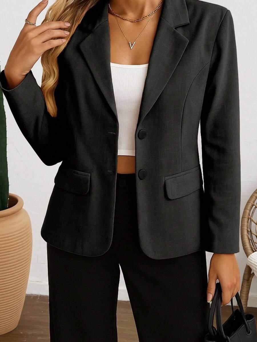 Blazer Feminino Estruturado com Dois Botões