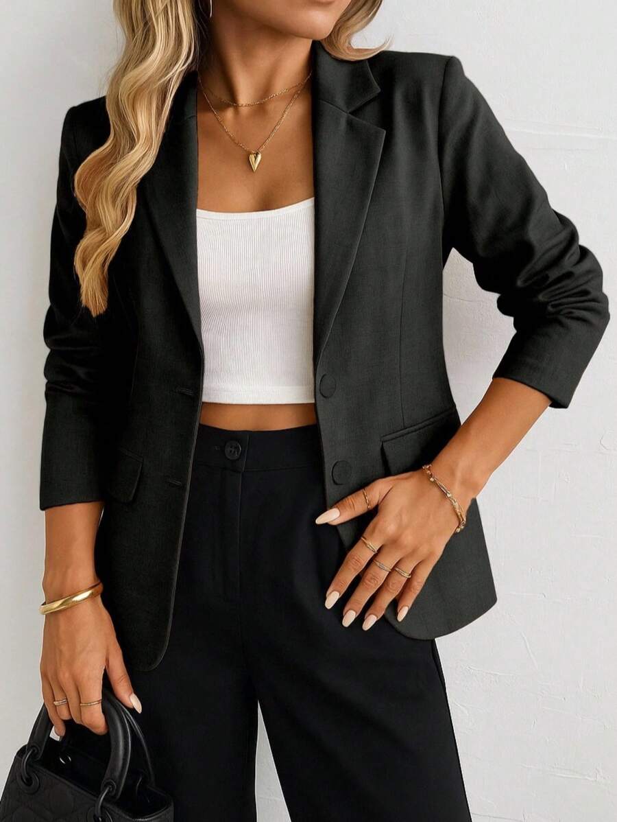 Blazer Feminino Estruturado com Dois Botões