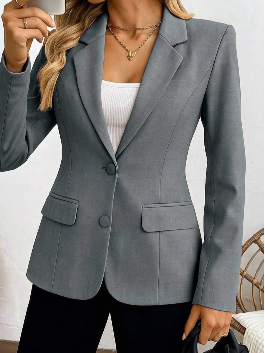 Blazer Feminino Estruturado com Dois Botões