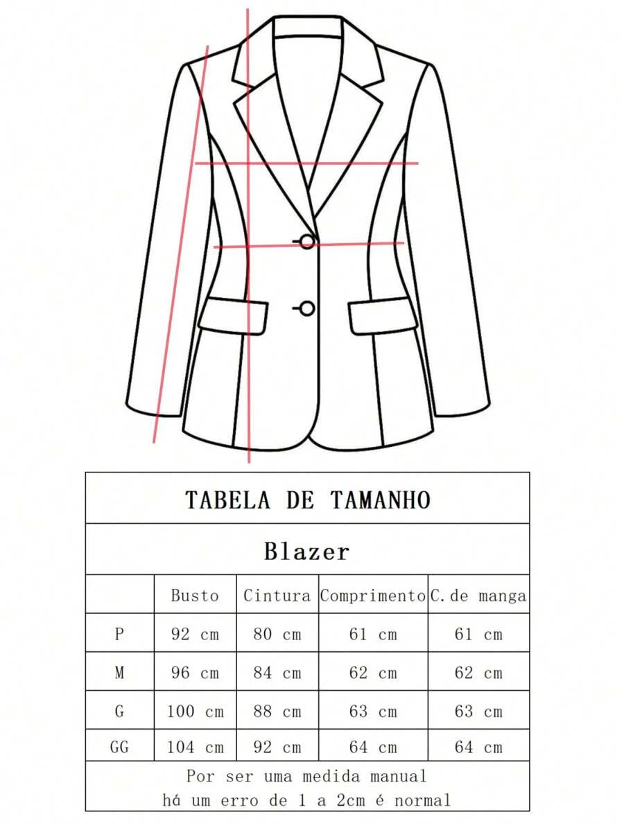 Blazer Feminino Estruturado com Dois Botões