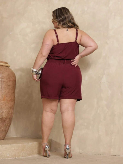 Conjunto Feminino Plus Size Regata e Short de Alfaiataria Premium