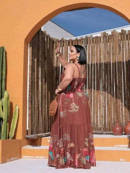 Vestido Feminino Longo Plus Size com Alça