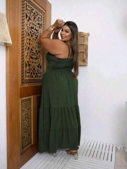 Vestido Feminino Longo Plus Size com Alça