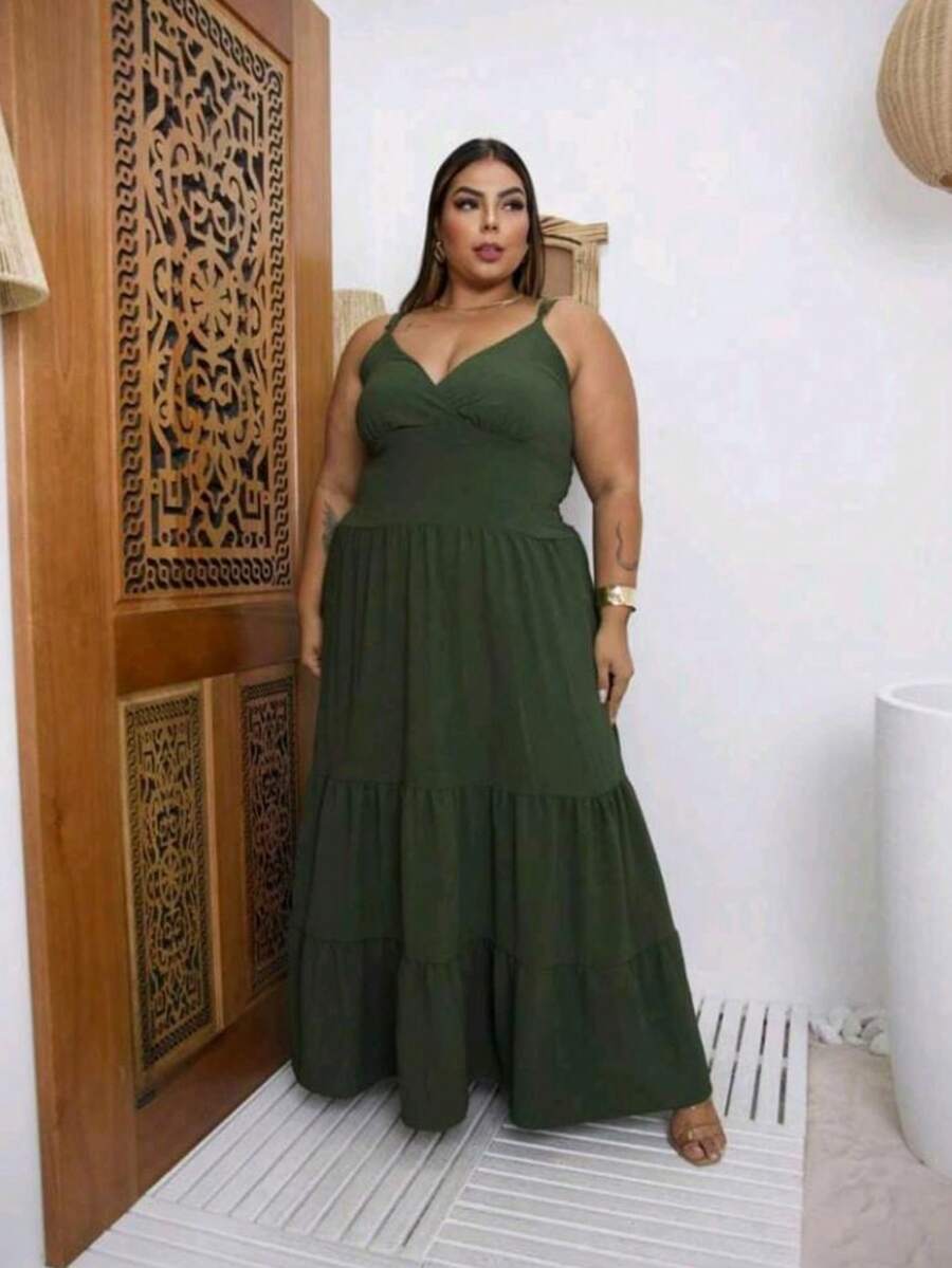 Vestido Feminino Longo Plus Size com Alça