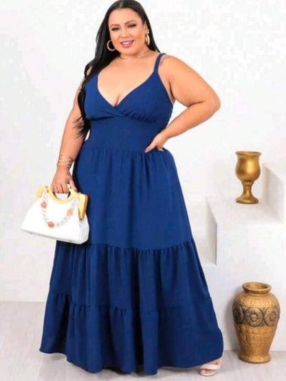 Vestido Feminino Longo Plus Size com Alça