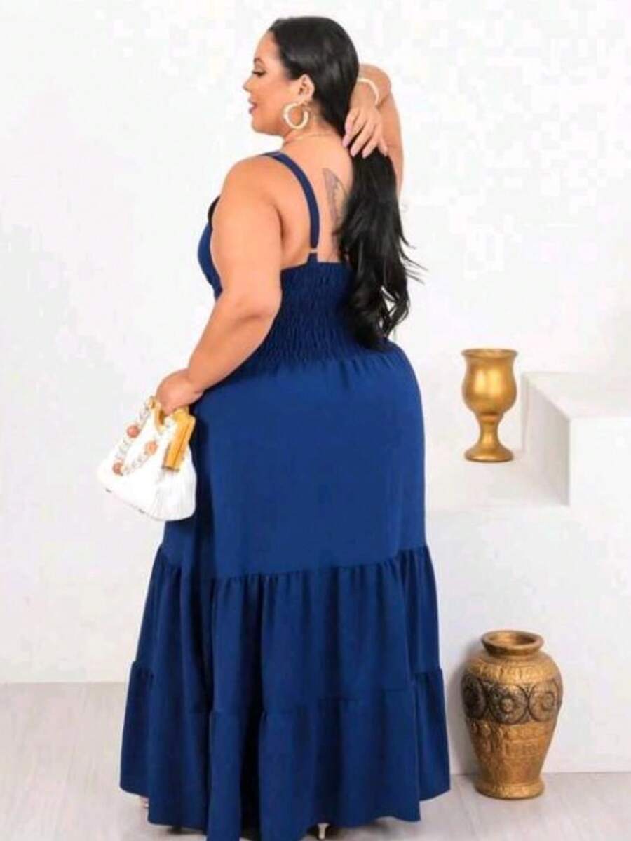 Vestido Feminino Longo Plus Size com Alça