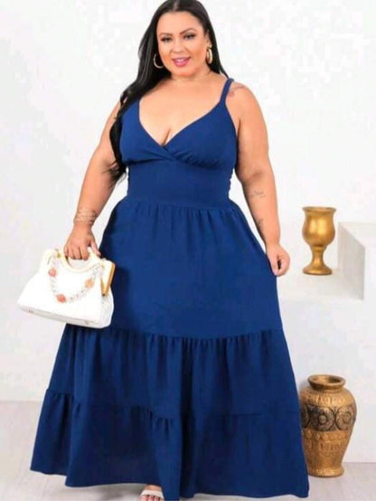 Vestido Feminino Longo Plus Size com Alça