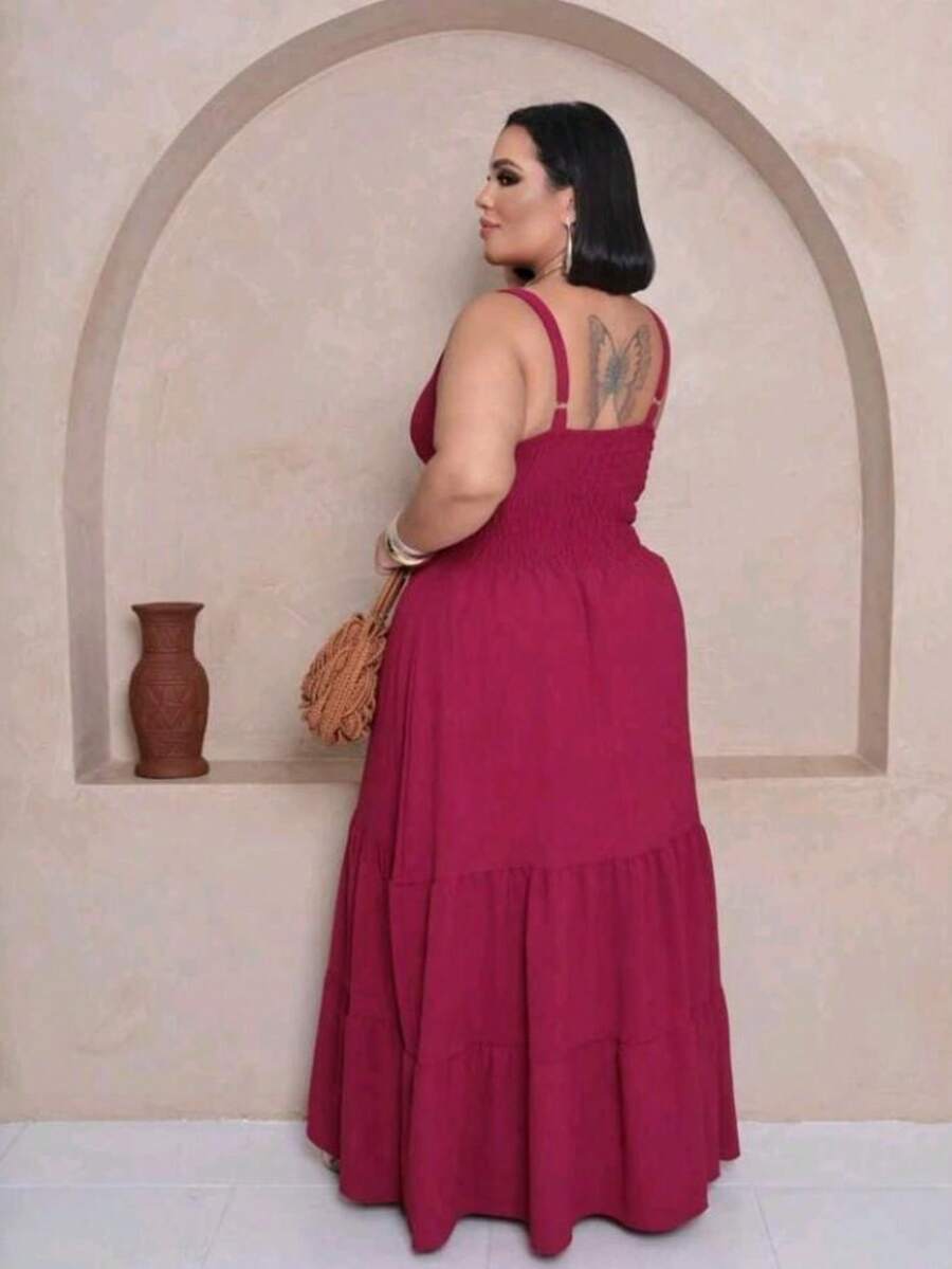 Vestido Feminino Longo Plus Size com Alça