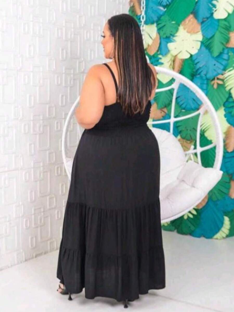 Vestido Feminino Longo Plus Size com Alça