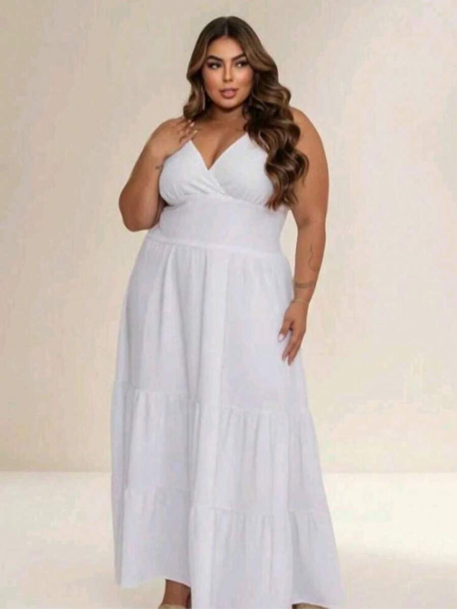 Vestido Feminino Longo Plus Size com Alça