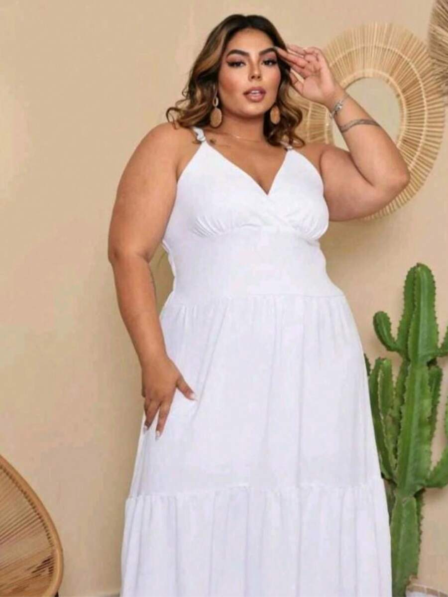 Vestido Feminino Longo Plus Size com Alça