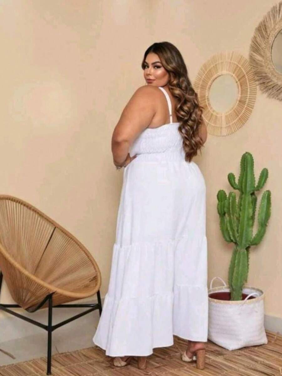 Vestido Feminino Longo Plus Size com Alça