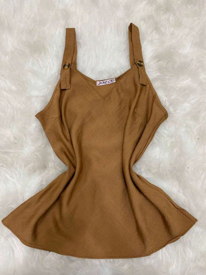 Blusa Feminina de Alça em Viscose com Botões