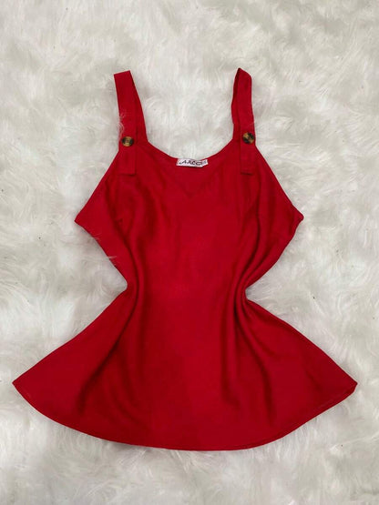 Blusa Feminina de Alça em Viscose com Botões