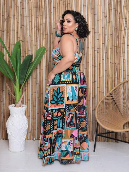 Vestido Feminino Longo Plus Size com Alça