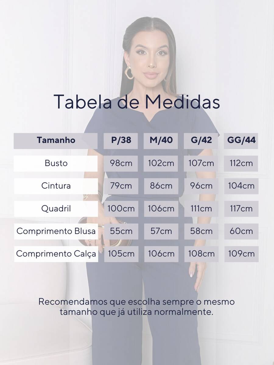 Conjunto Feminino Alfaiataria Calça e Blusa