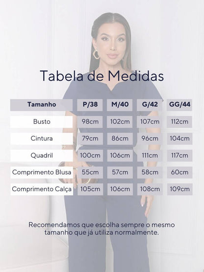 Conjunto Feminino Alfaiataria Calça e Blusa