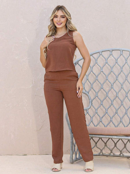 Conjunto Feminino Forrado Calça Wide Leg e Blusa – Alfaiataria Elegante