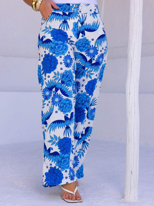 Calça Feminina Pantalona Estampada