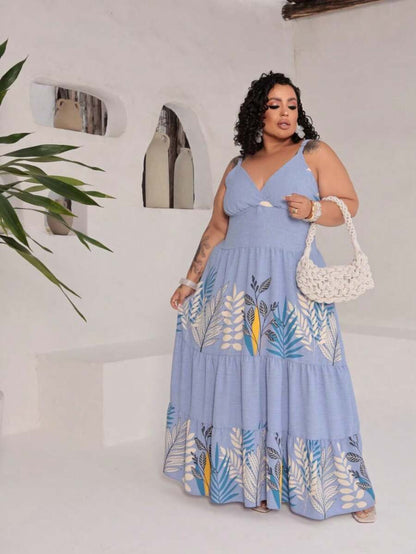 Vestido Feminino Longo Plus Size com Alça