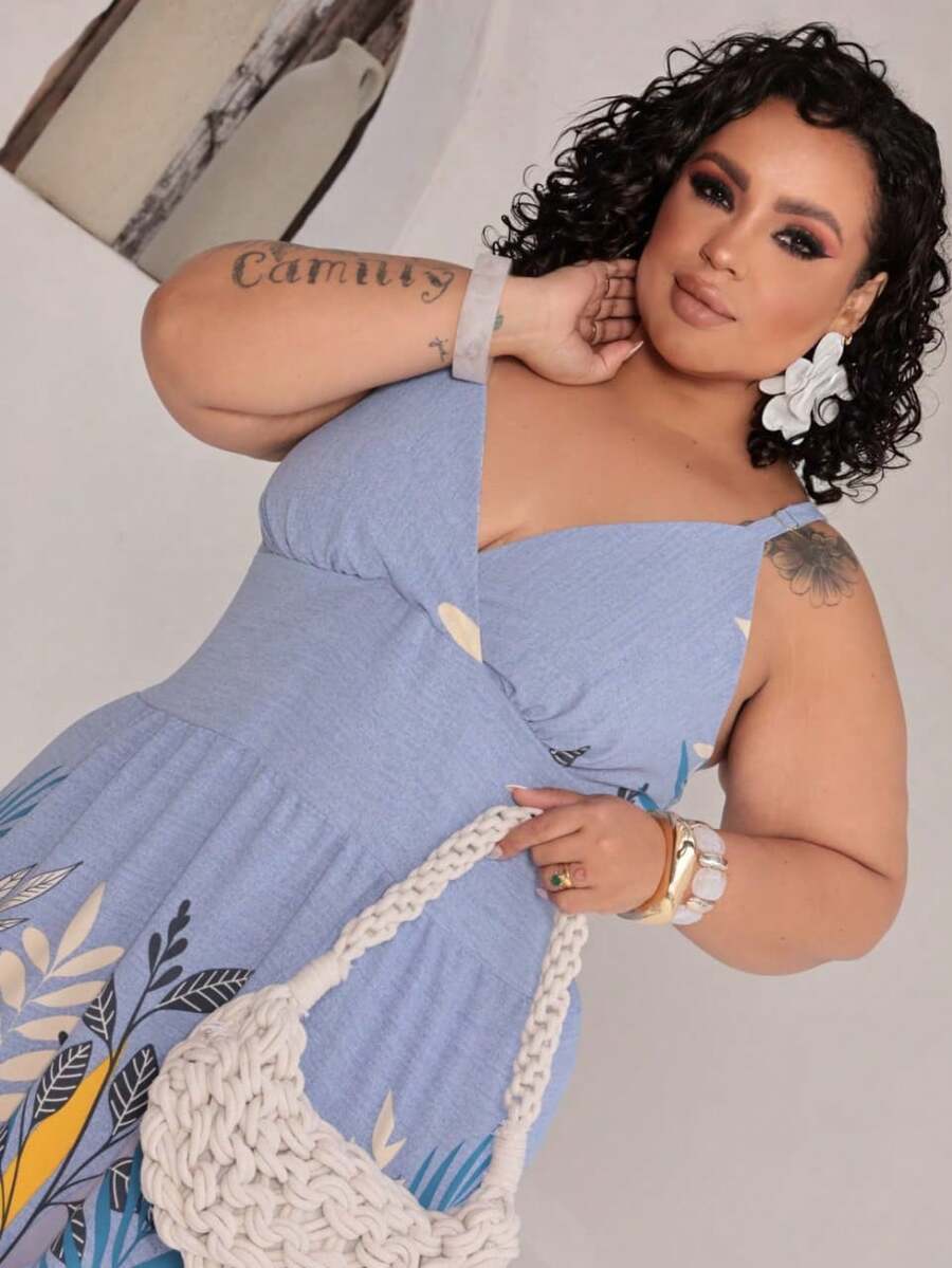 Vestido Feminino Longo Plus Size com Alça