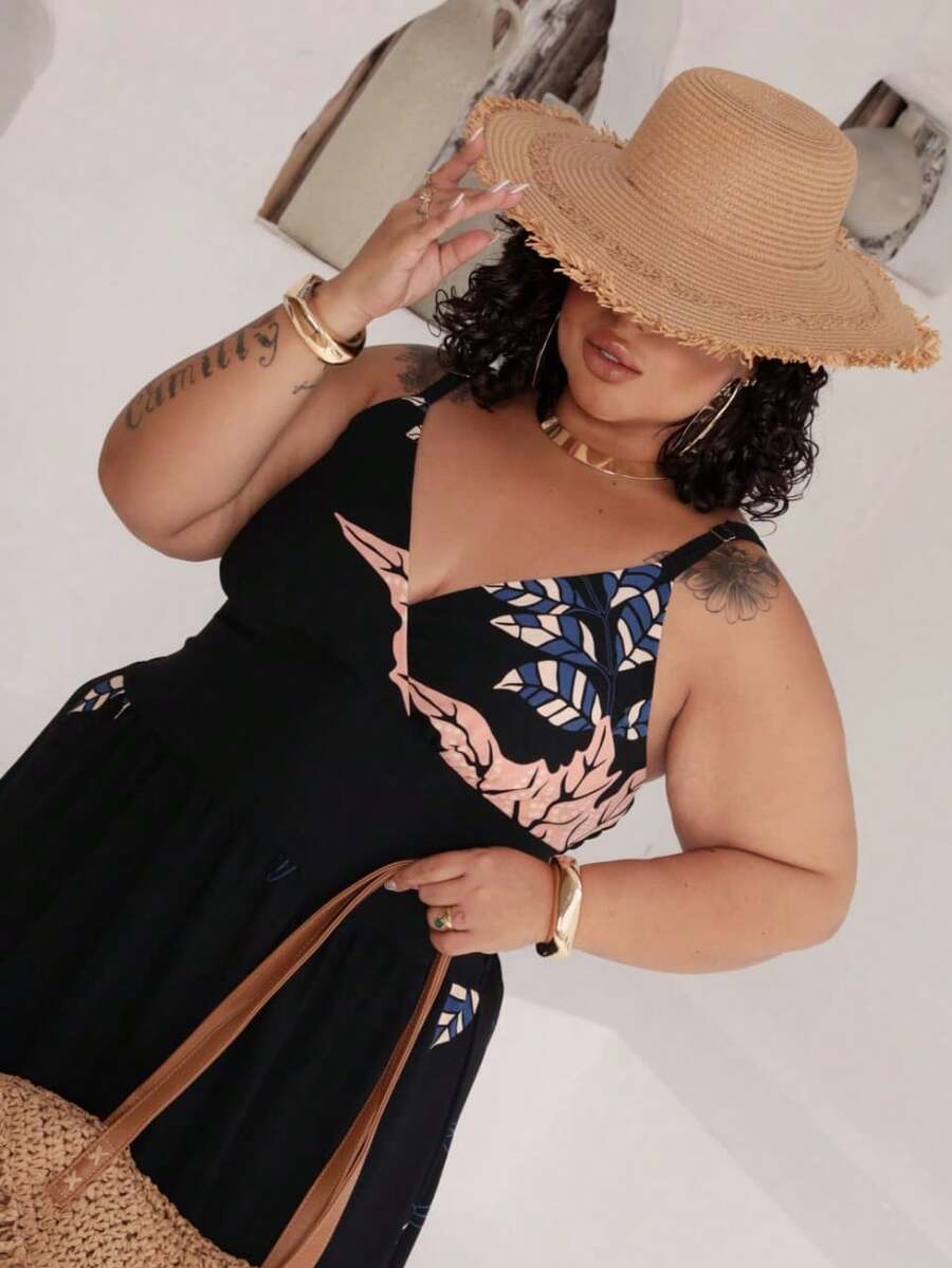 Vestido Feminino Longo Plus Size com Alça