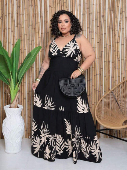 Vestido Feminino Longo Plus Size com Alça