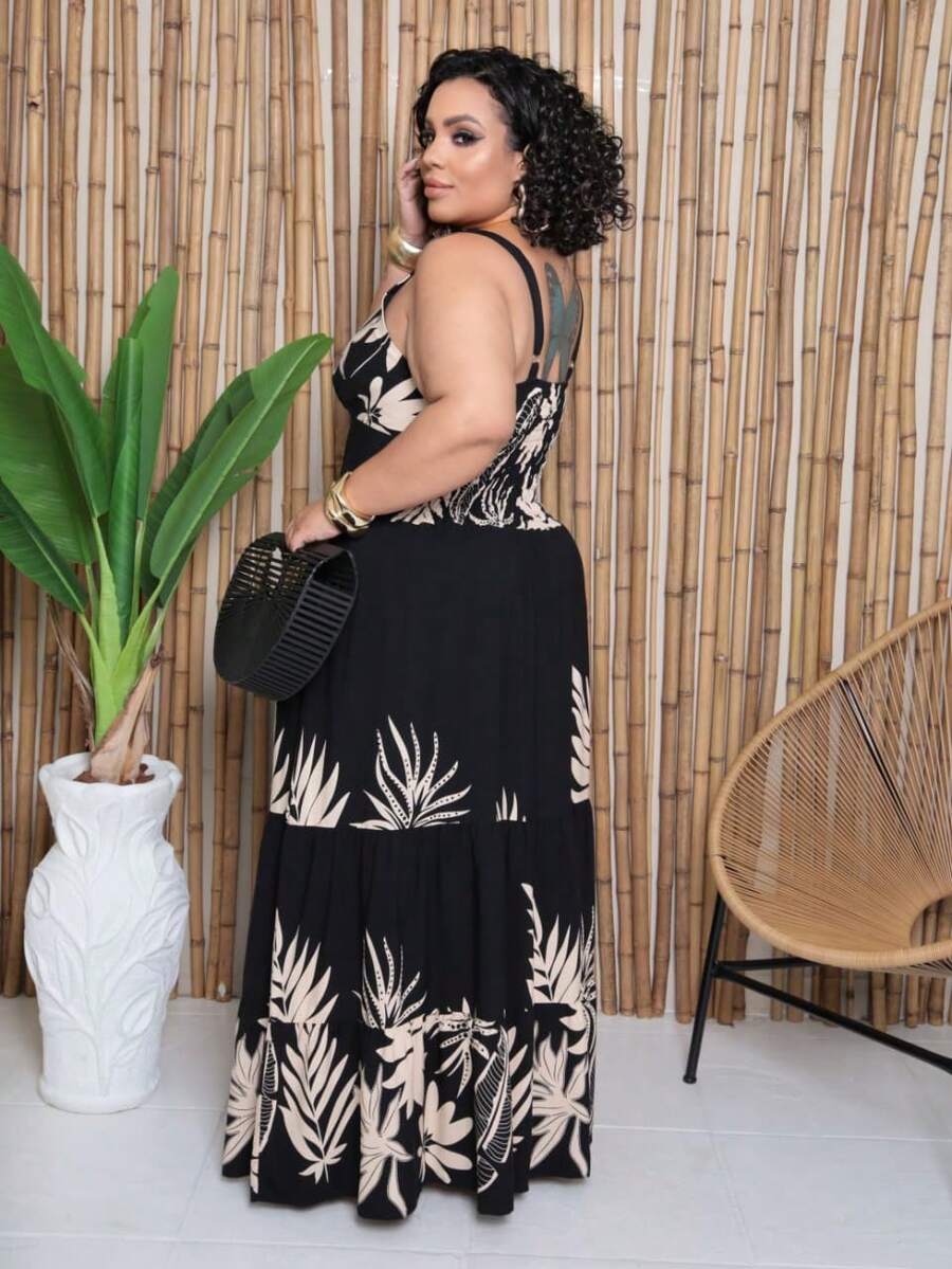 Vestido Feminino Longo Plus Size com Alça