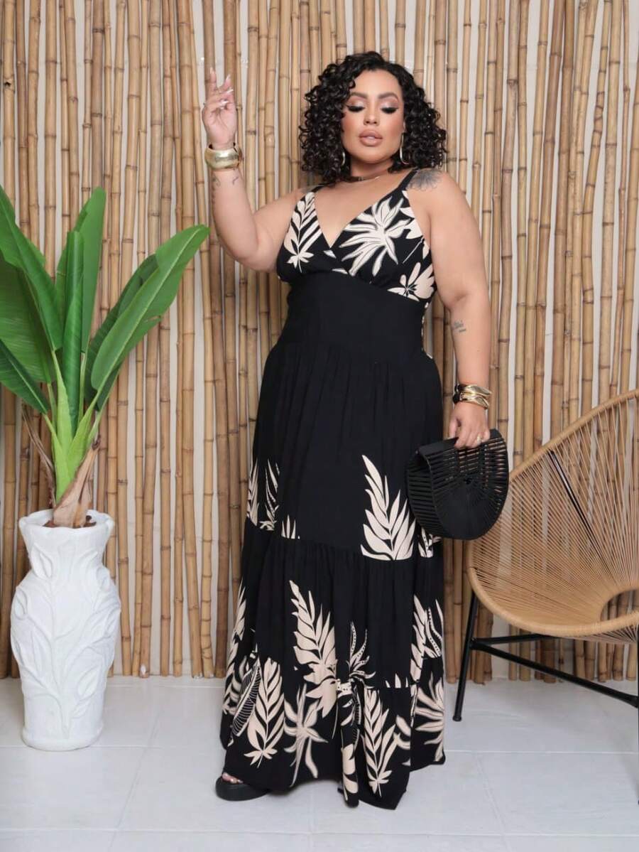 Vestido Feminino Longo Plus Size com Alça