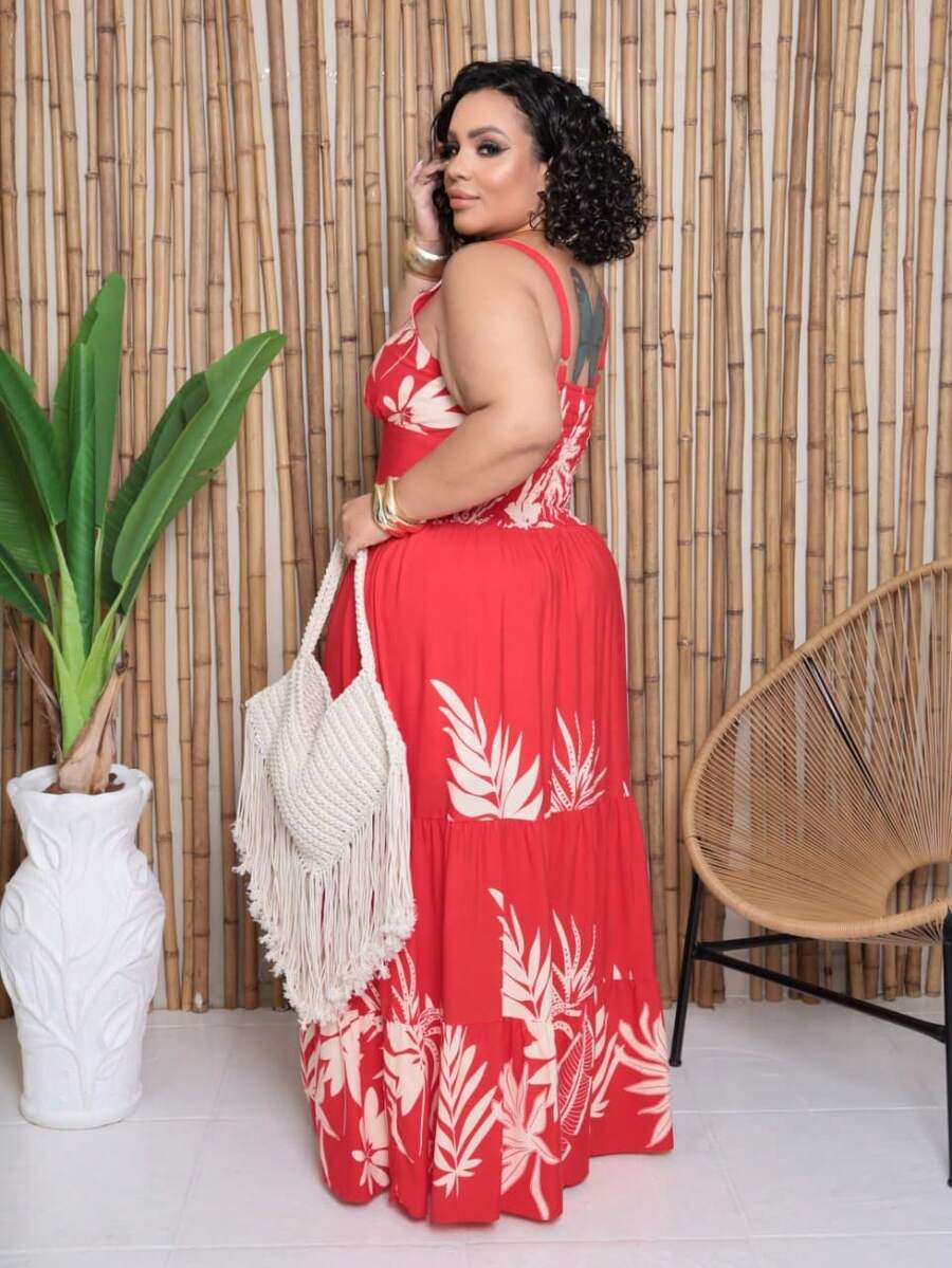 Vestido Feminino Longo Plus Size com Alça