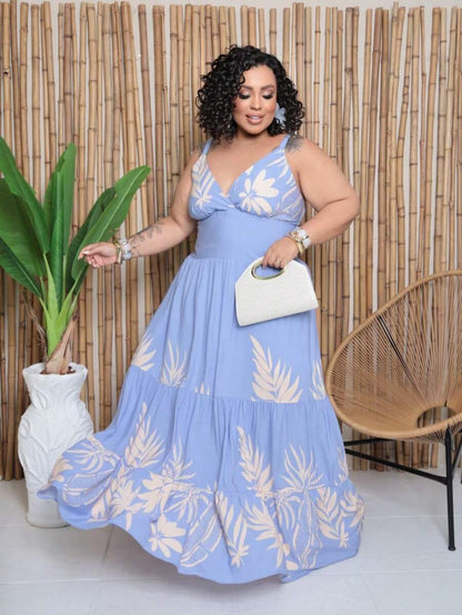 Vestido Feminino Longo Plus Size com Alça